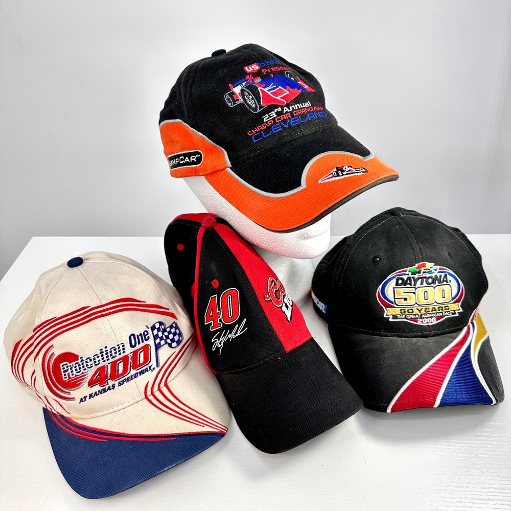 VTG Y2K Motorsport Hat Lot 4 NASCAR Daytona Brickyard Sterling Marlin Champ Car